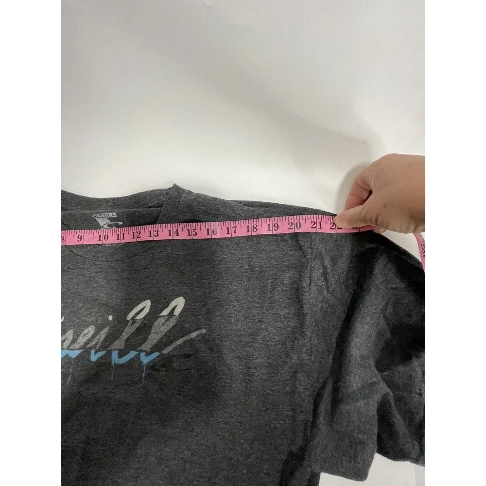O'Neill T Shirt Adult Large Heather Gray Short Sleeve Gray Blue Logo - Picture 4 of 5